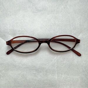 Women Retro Oval Glasses Y2K Japanese and Korean Red Frame Glass Eyewear - New